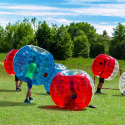 rouge Klarfit Bubble Ball Football gonflable pour adultes 120x150cm PVC EN71P 