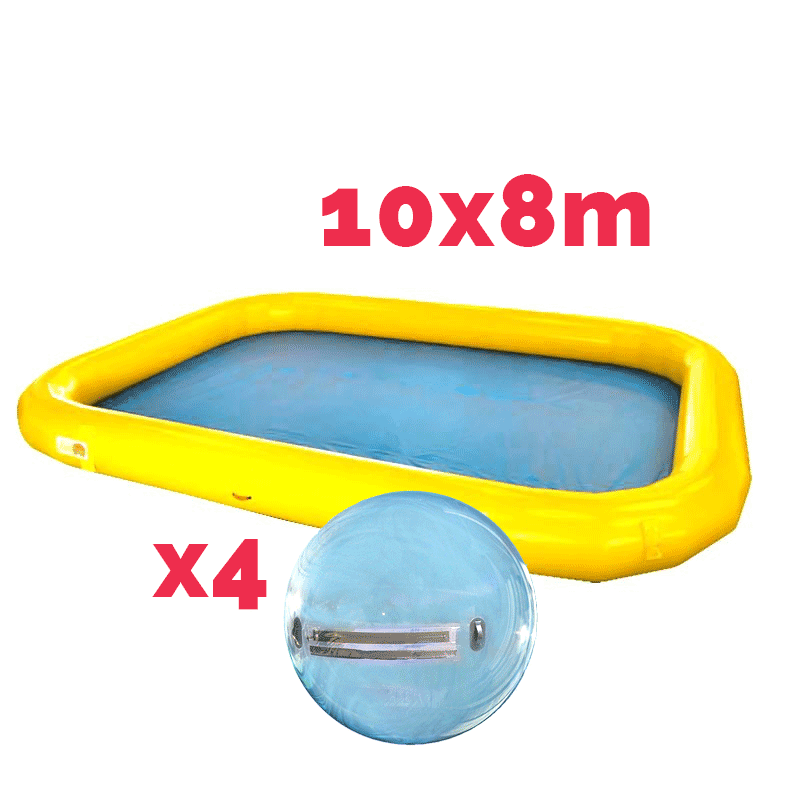 Bassin Gonflable 10x8m + 4 waterballs
