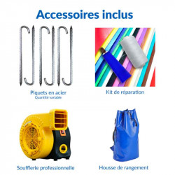 Achat Château Gonflable Arc en Ciel : accessoires inclus