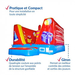 Achat Chateau Gonflable Enfant Cube Anniversaire 4m Occasion : sécurité renforcée..
