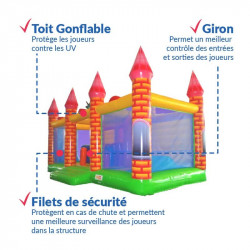 Achat Château Gonflable Dragon Médiéval : sécurité renforcée