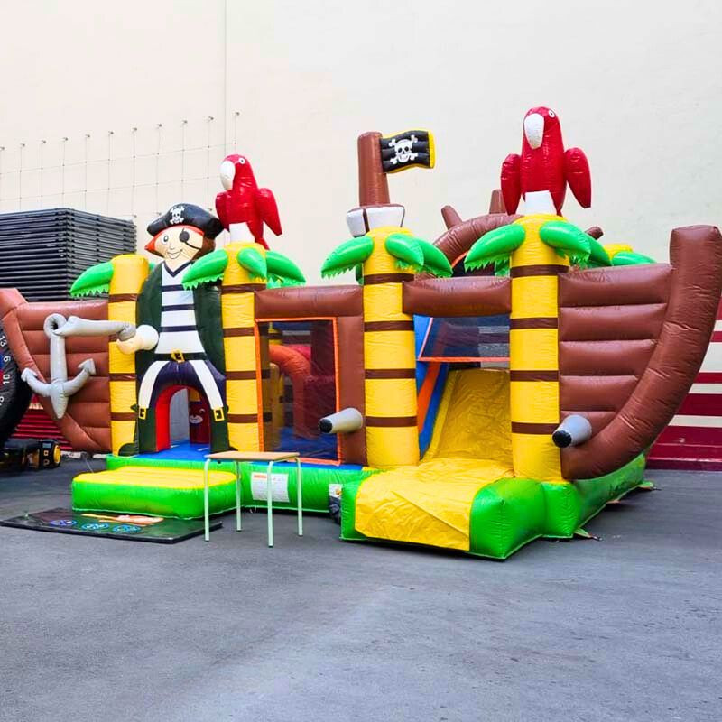 Achat Parcours Gonflable Bateau Pirate Multi-Activités, Château Gonflable Pirate, Parc Jeux Gonflables