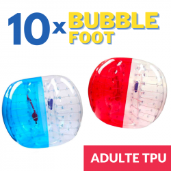 Lot de 10 Bubble Foot Adulte TPU Bicolore Rouge et Bleu