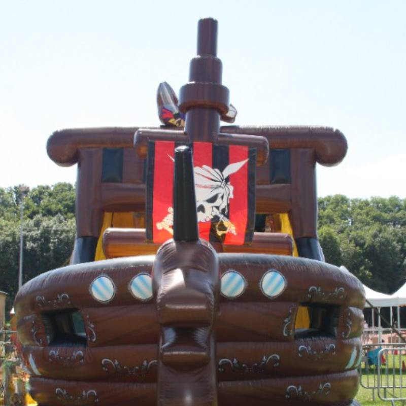 Achat Toboggan Gonflable Bateau Pirate Marron