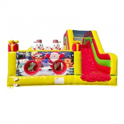 Parcours Gonflable Obstacles 6M Bonhomme de Neige
